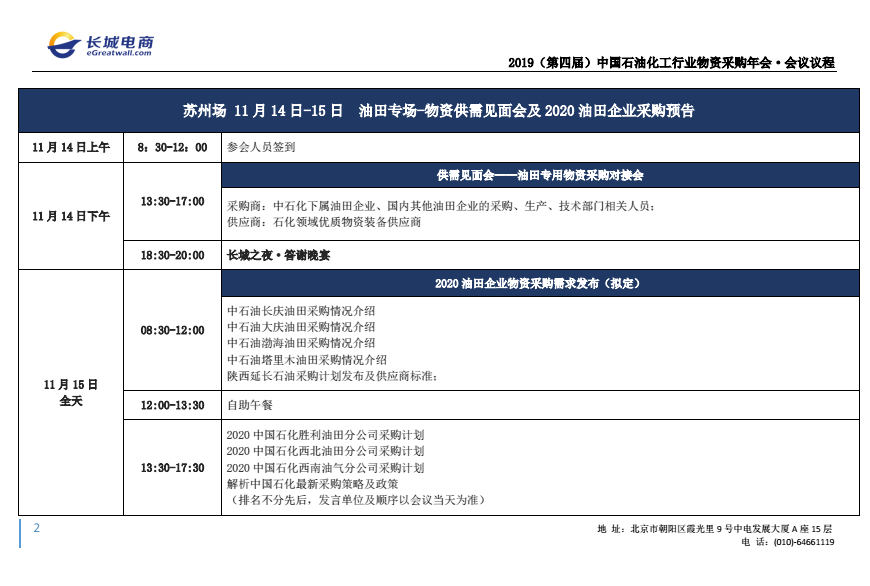 2019（第四屆）中國(guó)石油化工行業(yè)物資采購(gòu)年會(huì)·會(huì)議議程 企業(yè)動(dòng)態(tài) 第5張